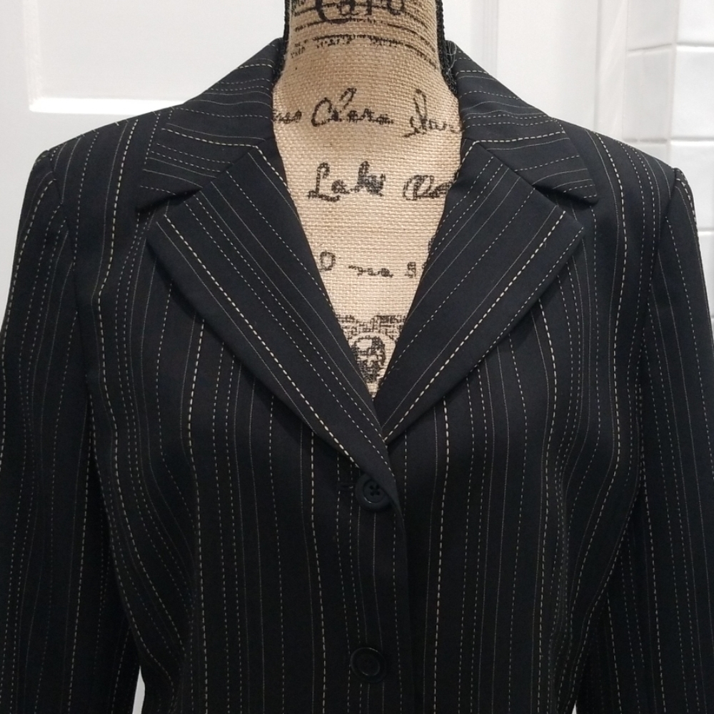 Pinstriped pantsuit